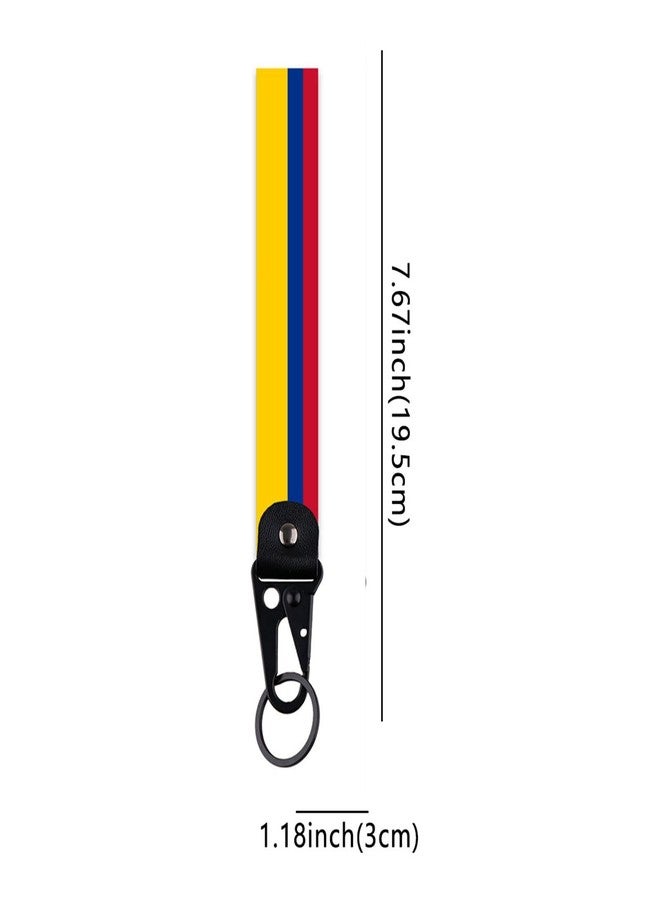 Ruoming 1 PCS National Flag Wrist Keychain, 7.67 inch Length, Country Flag Design With Metal Ring (Colombia) - Image 3